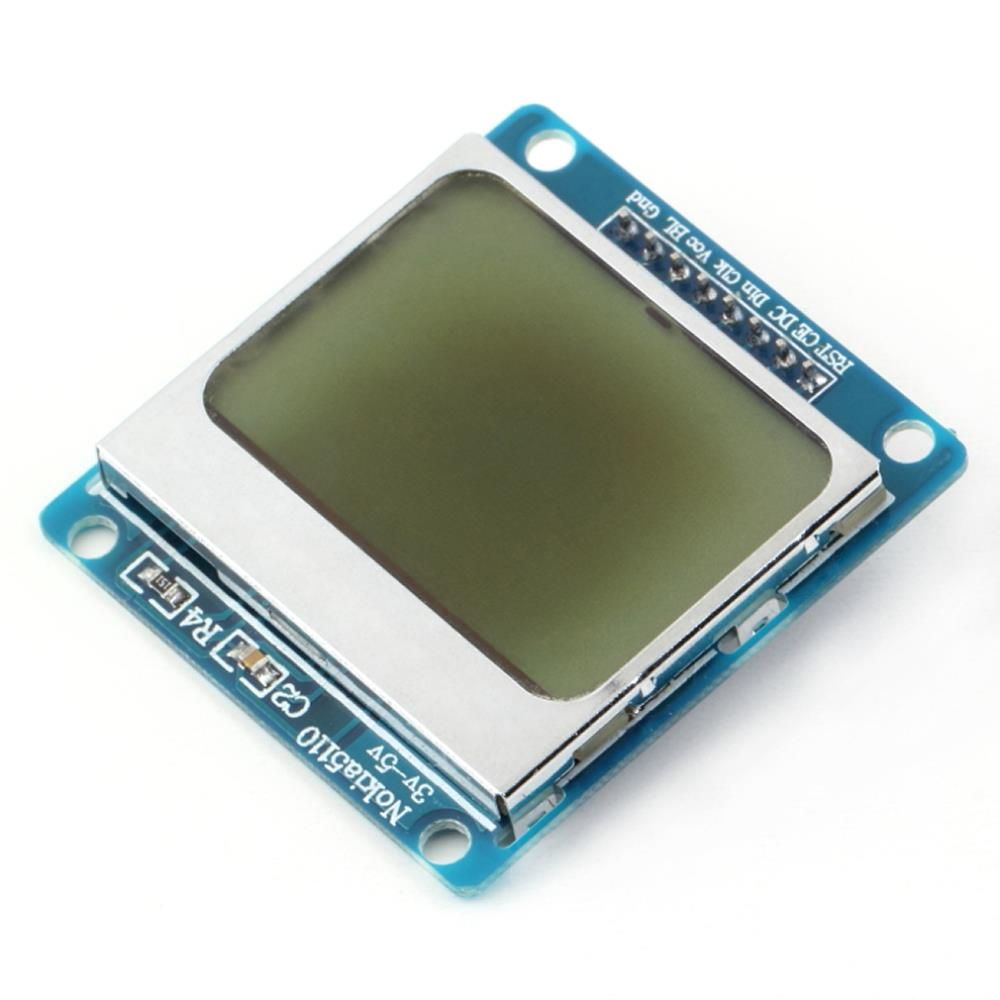 Display LCD 84x48 pixels 1.6" blauw met headerpins onder PCD8544